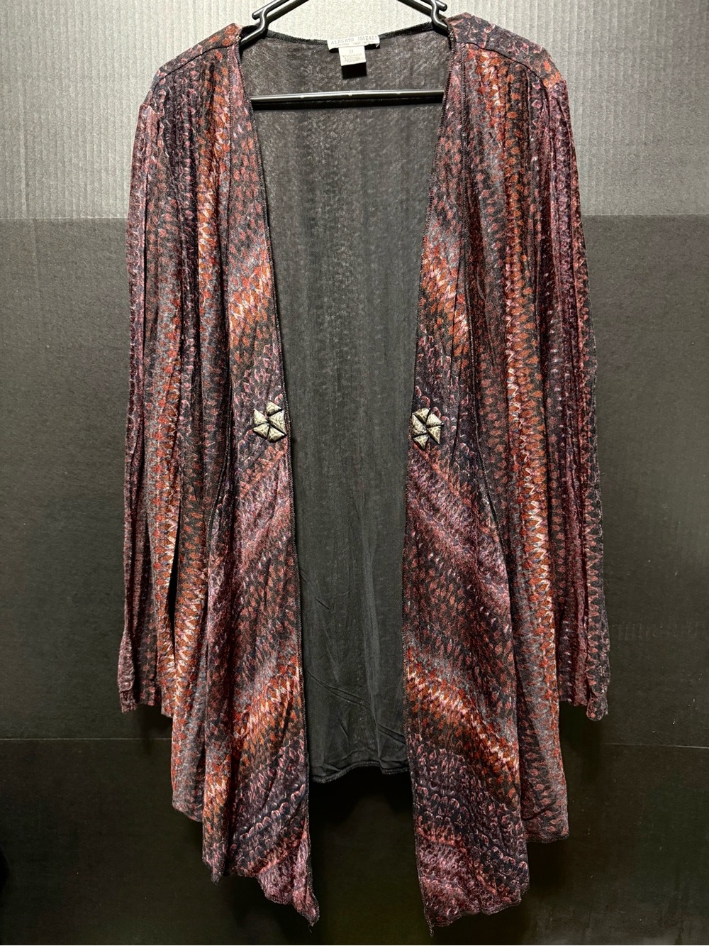 🪁Alberto Makali Stunning Vintage Artsy Earth Tones Cardigan - Picture 4 of 14